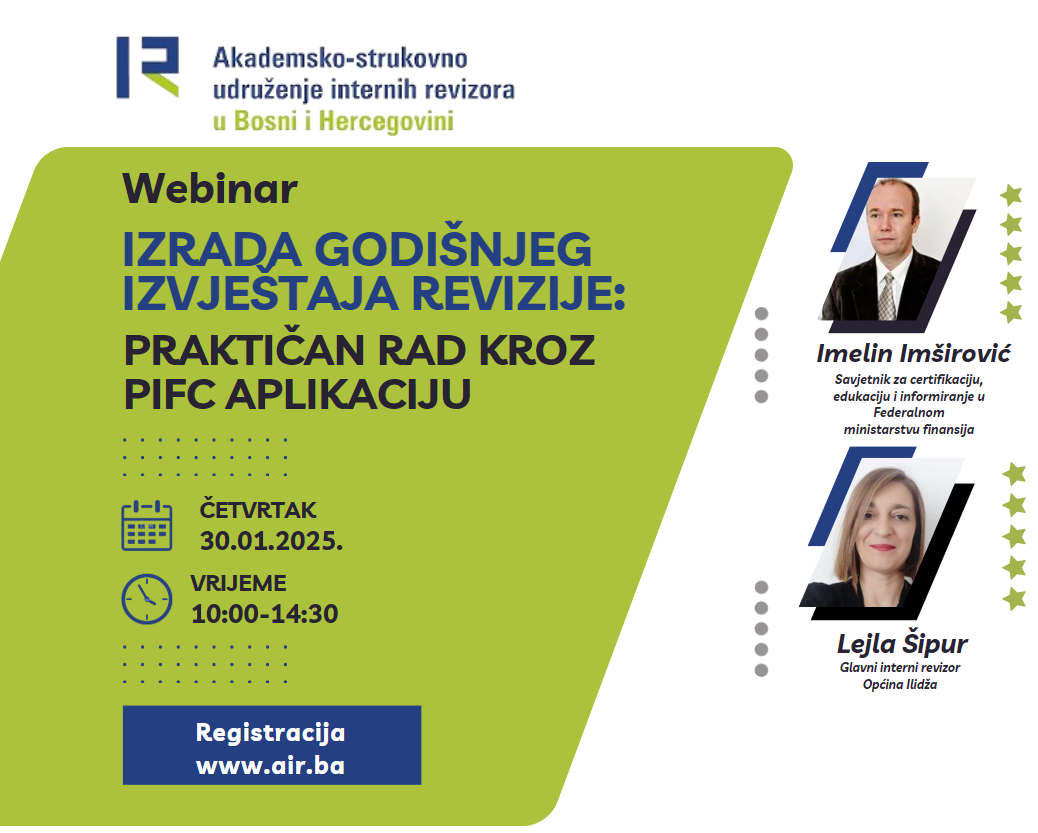 Webinar “Izrada godišnjeg izvještaja revizije”